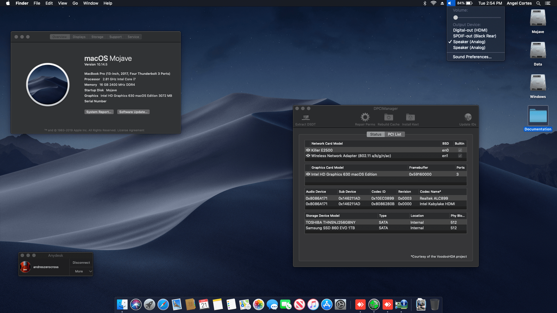 Success Hackintosh macOS Mojave 10.14.5 Build 18F132 at MSI GS63VR 7RF Stealth Pro